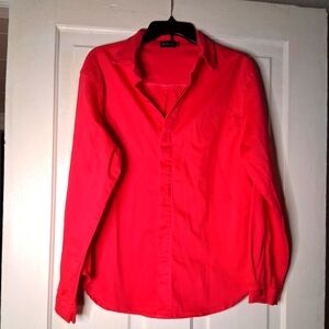 Vibrant Red Button-Up Shirt